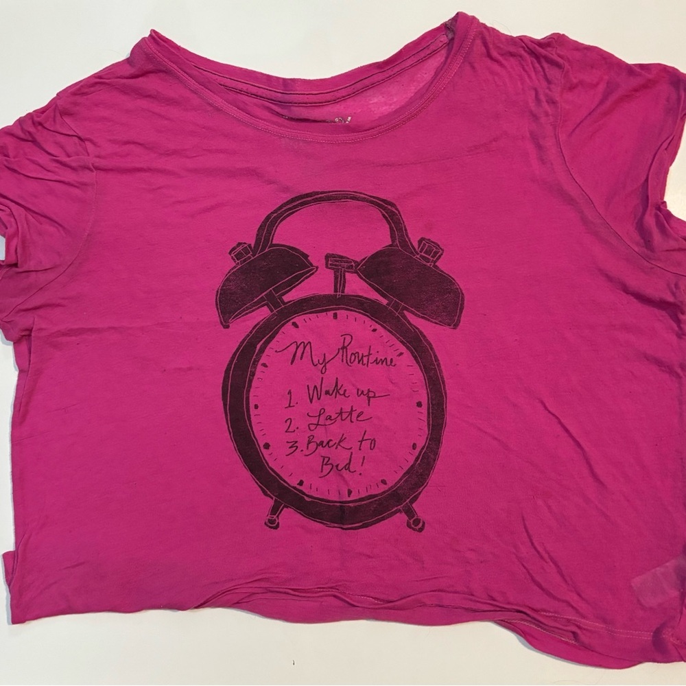 Bethany Mota Large Pink Pajama Crop Top